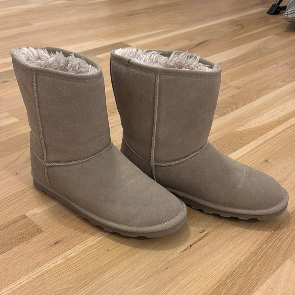 Time and Tru Tan Winter Rain Boots Cozy Fleece Lining